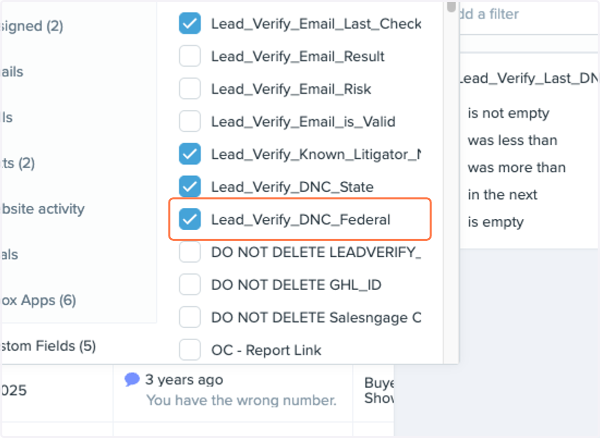 Uncheck Lead_Verify_DNC_Federal