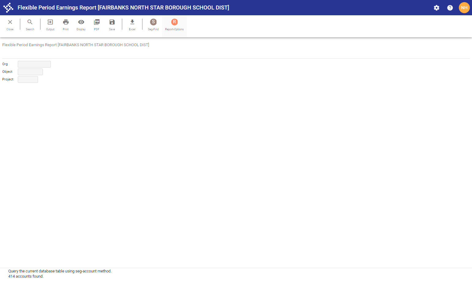 Click on Report-Options…