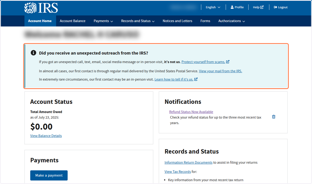 IRS Homepage