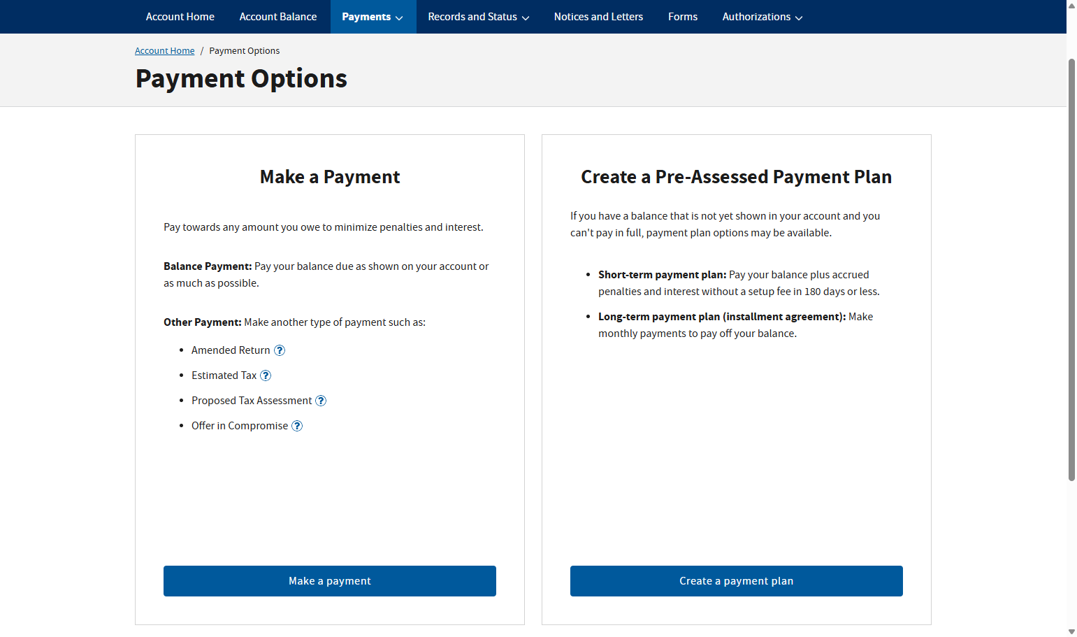 Payment Option