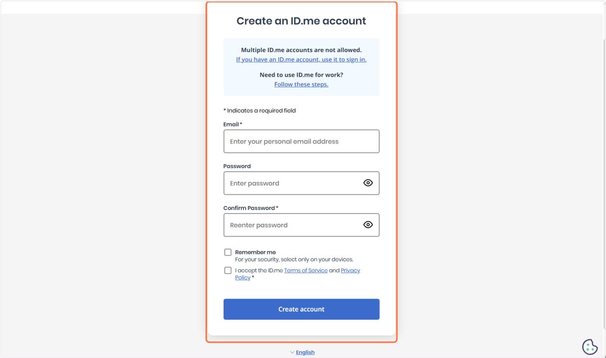 Enter Account Information