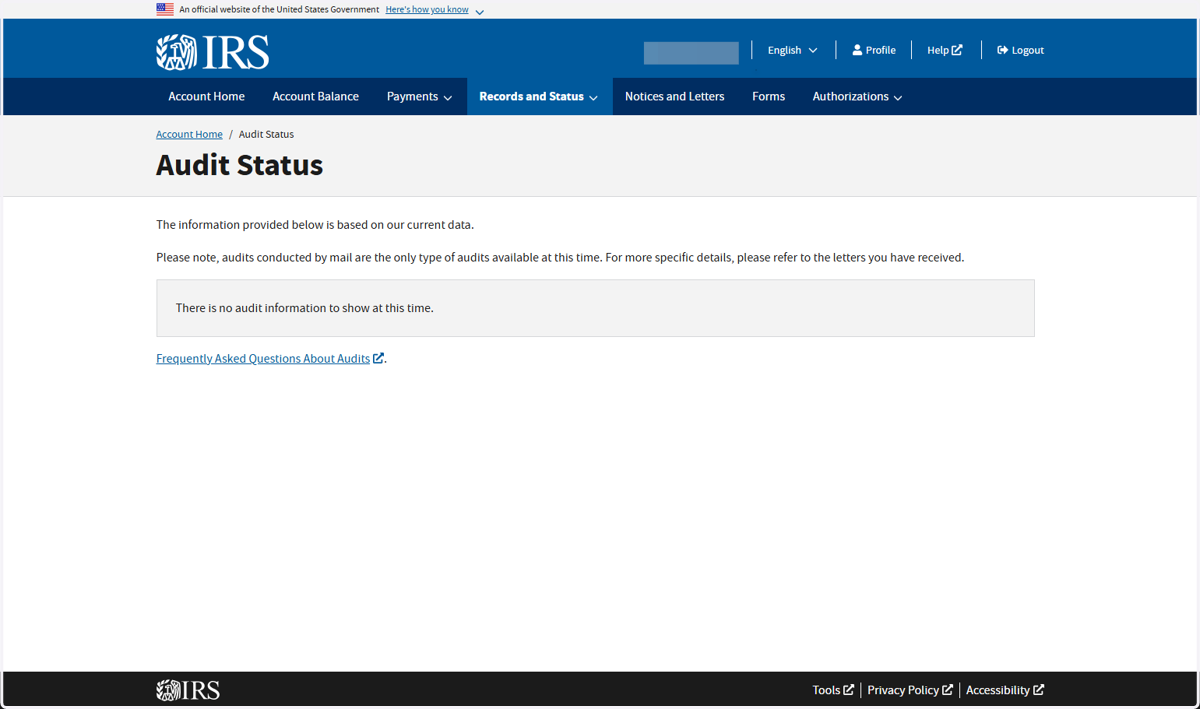 Click on Audit Status