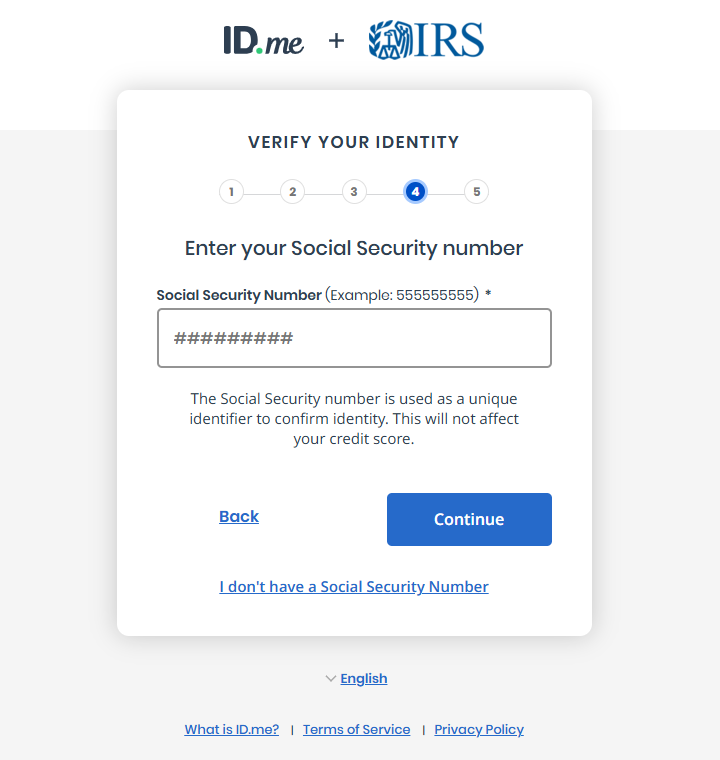 Enter your SSN in the space provided