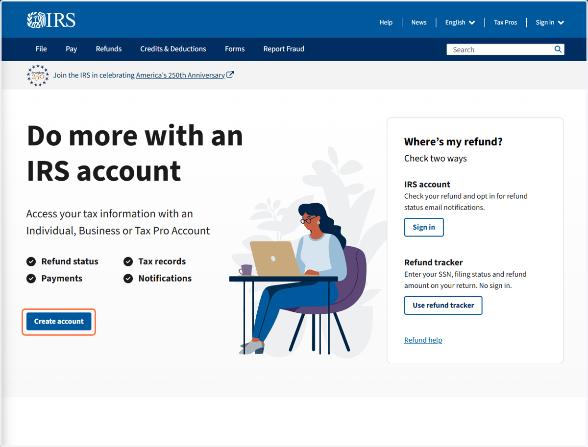Click on Create Account