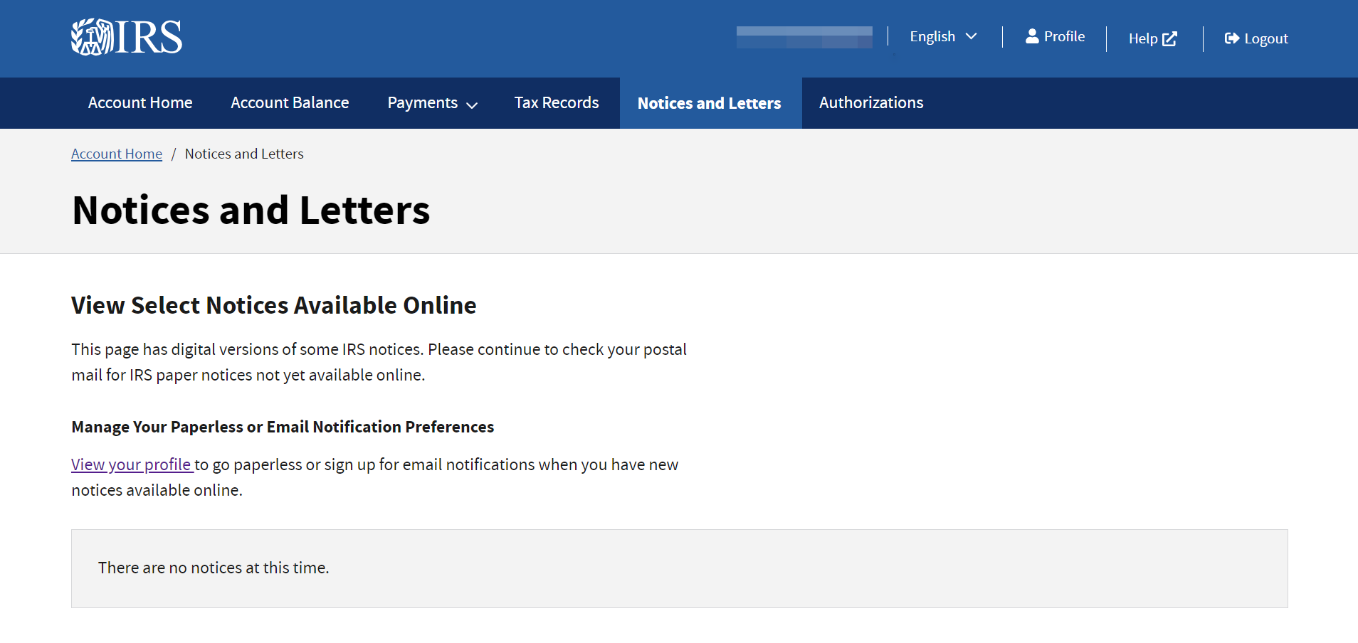 Notices and Letters Tab