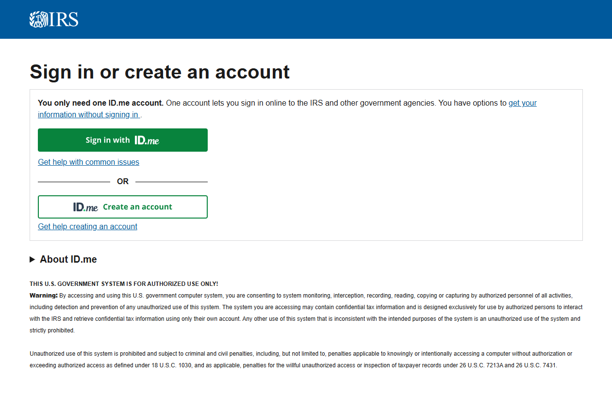 Click on Create an Account