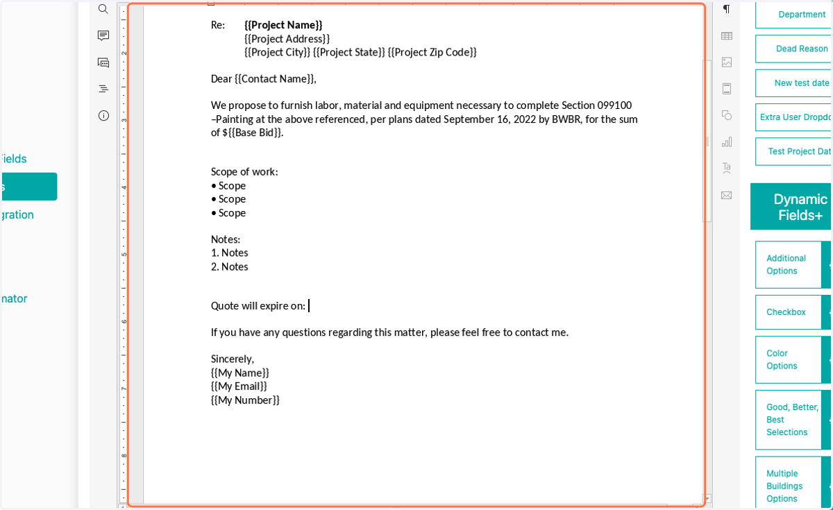 Select where you'd like to add a date in your document