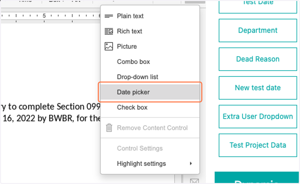 Select Date picker