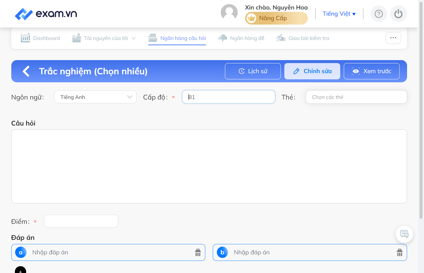 Nhấn chọn "Chọn các thẻ"