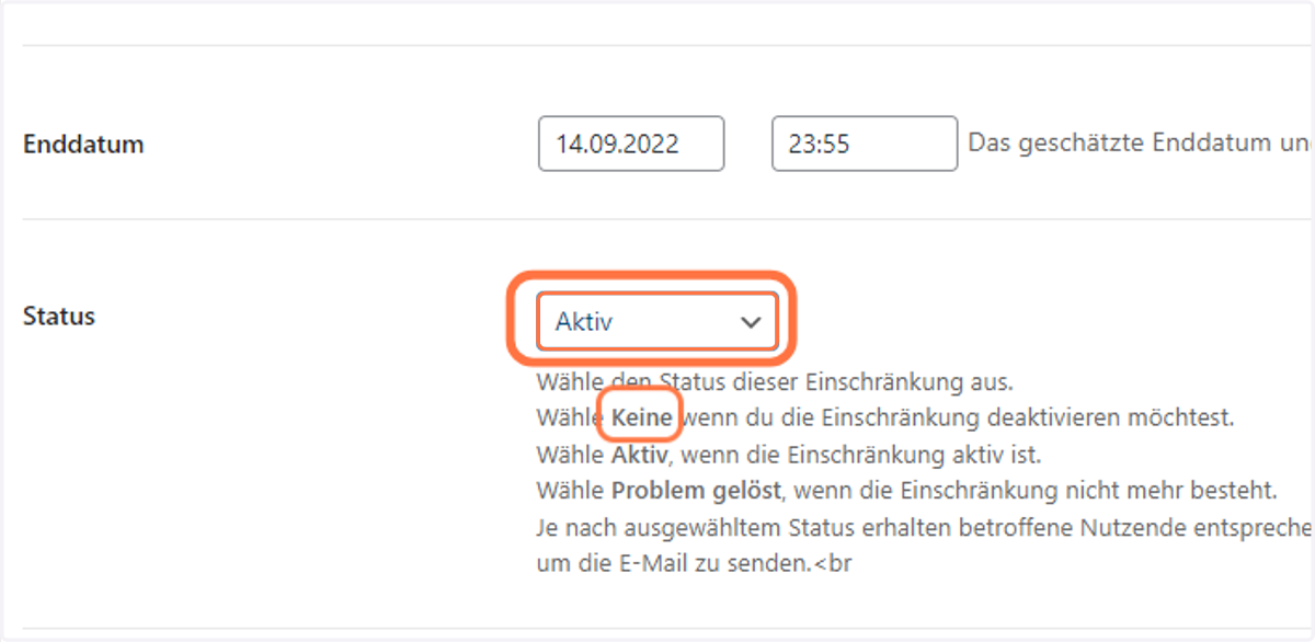 Aktiv setzen, wenn's sofort eingetragen werden sollte