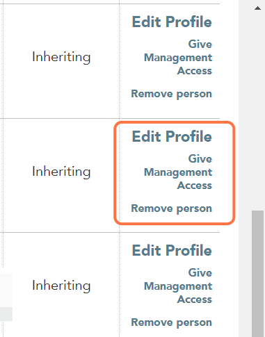 Edit, give management access, or remove staff here