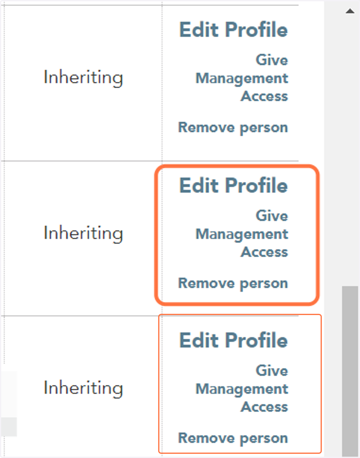 Edit, give management access, or remove staff here