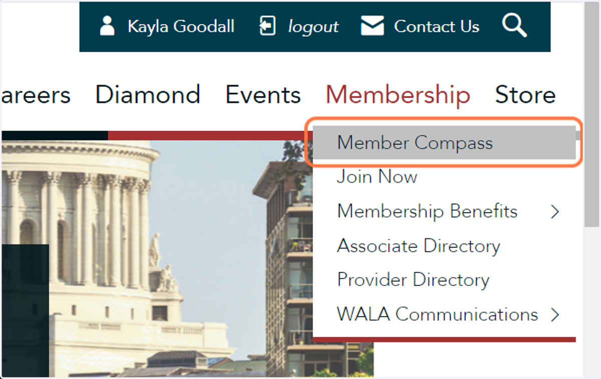 Click on Member Compass