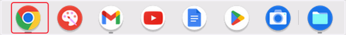 Tool bar showing the Chrome browser