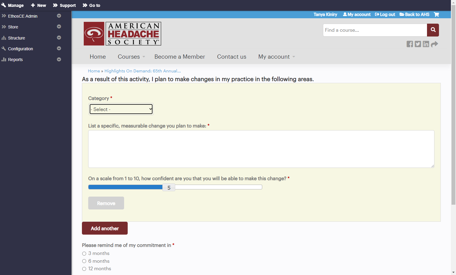 Complete the commitment to change module