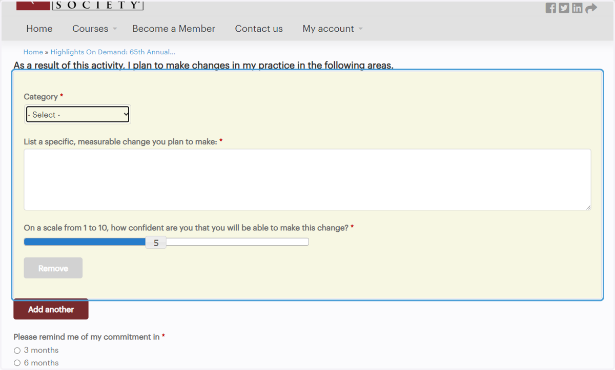Complete the commitment to change module