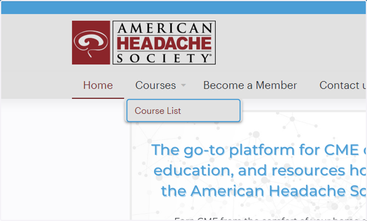 Now that you're logged in, click "Course List" to peruse a list of available courses