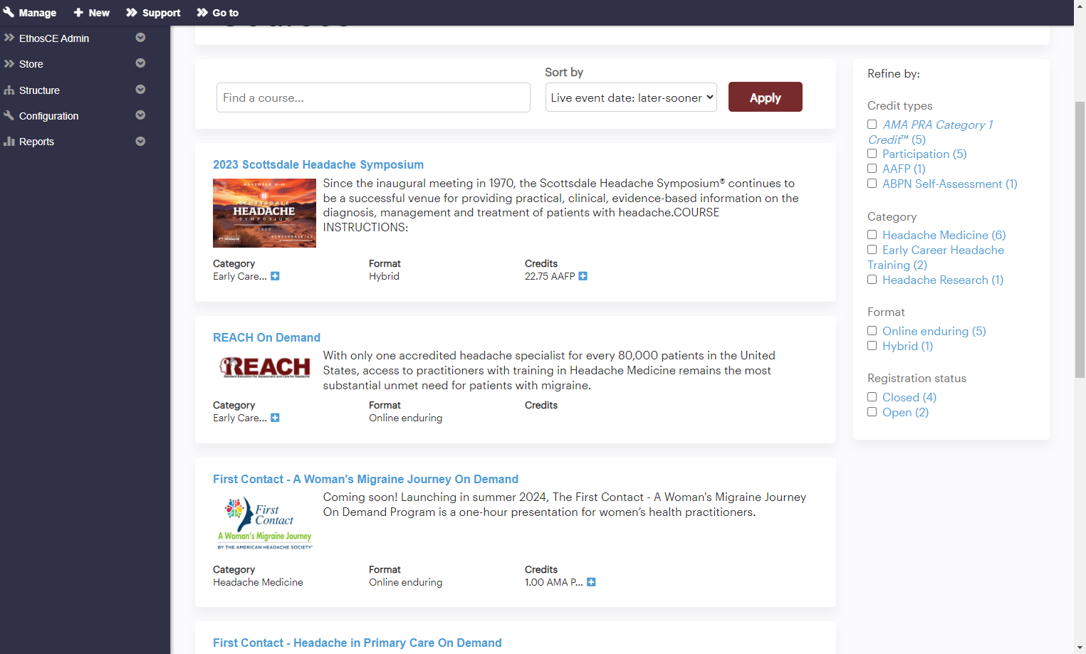 From the course list, select the course you're interested in completing to view details