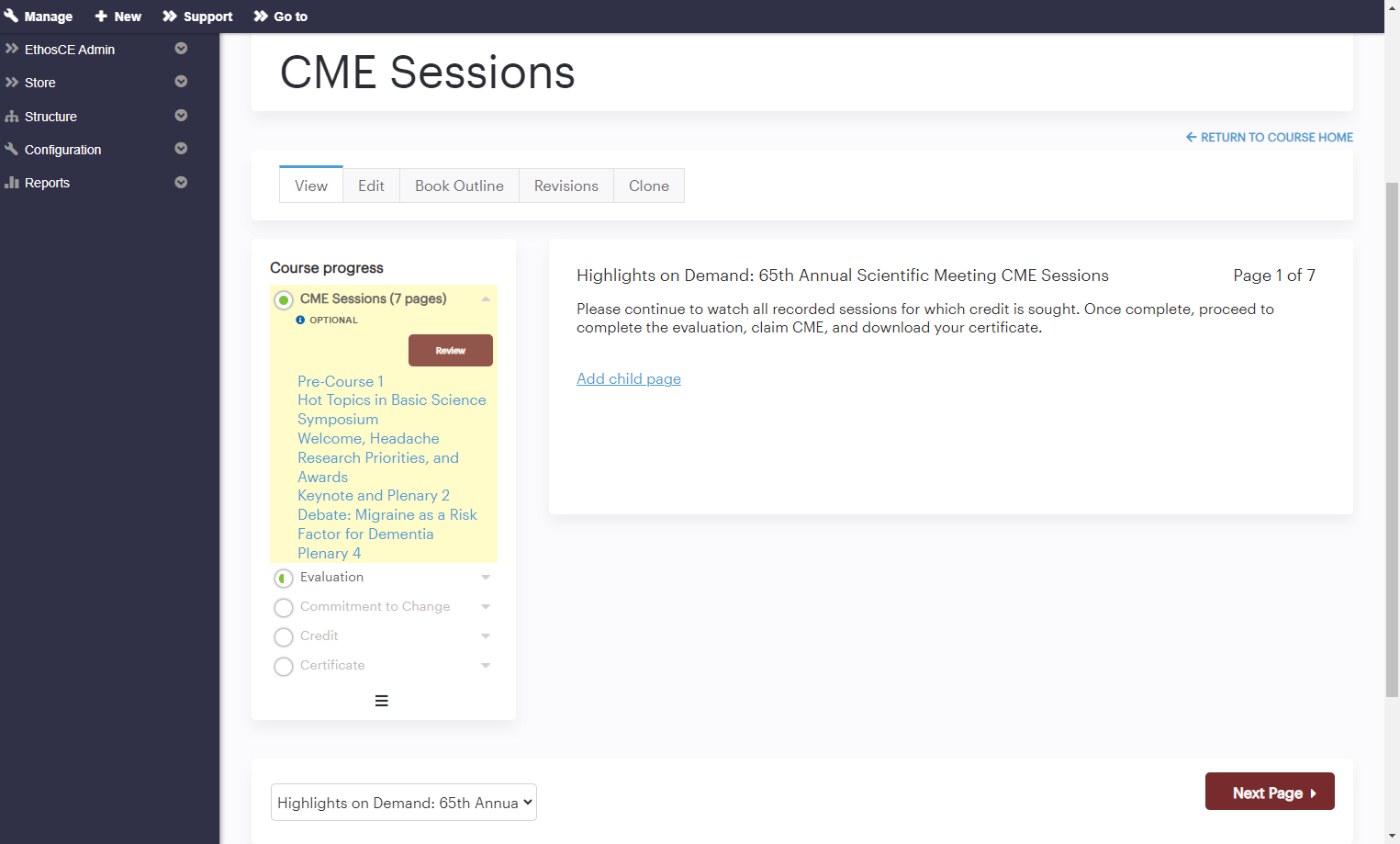Use the course's left hand navigation to view your progress and navigate through each module