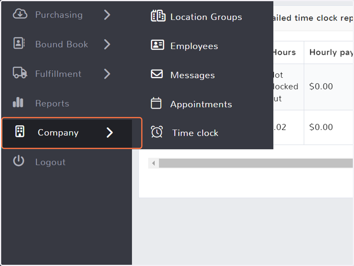 How to access the Time Clock
