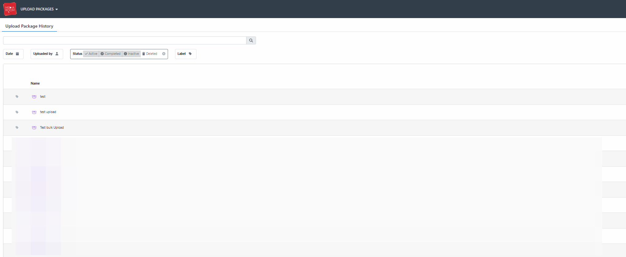 To choose a label for your upload package, click the tag next to your upload package