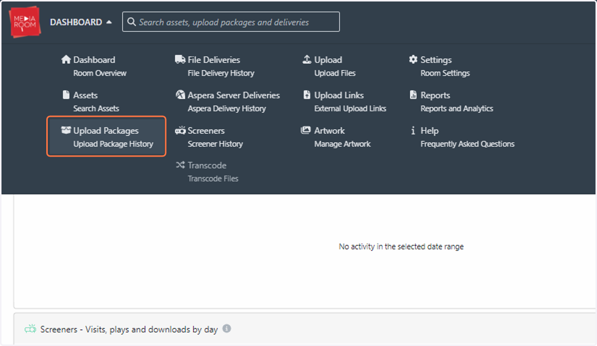Click on Upload Packages…