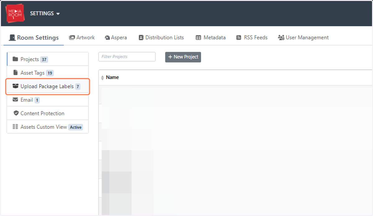 Click on Upload Package Labels