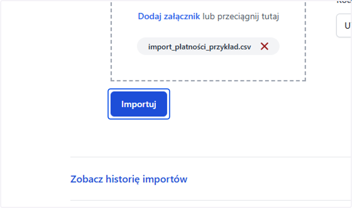 Jeśli określisz wszystkie wymagane ustawienia prawidłowo, rozpocznij import korzystając z przycisku 'Importuj'.