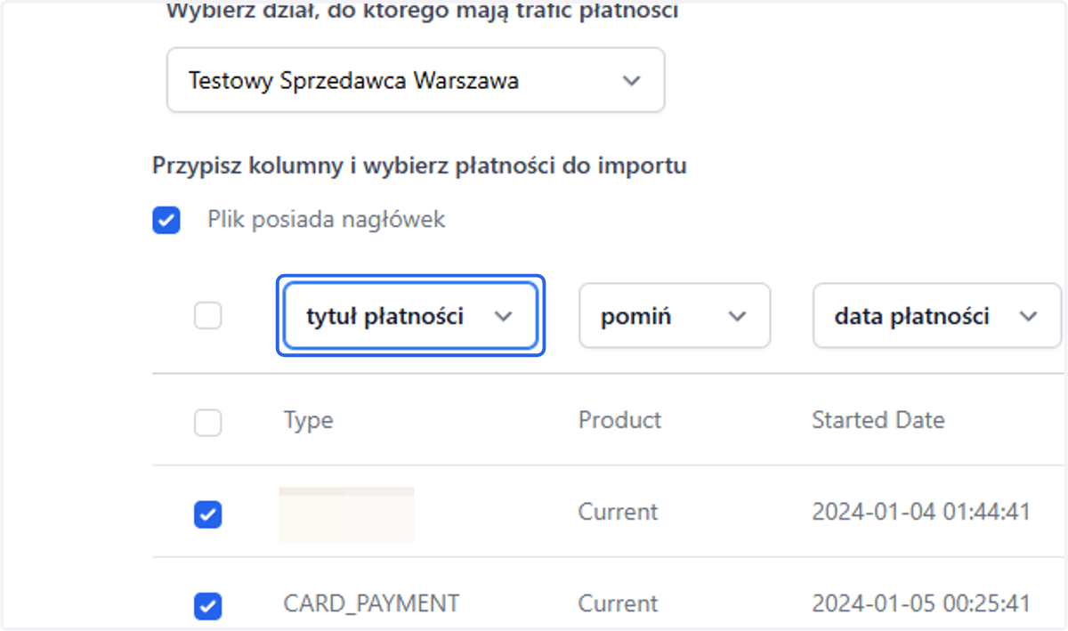 Przypisz odpowiednie zmienne do pozostałych wymaganych danych.