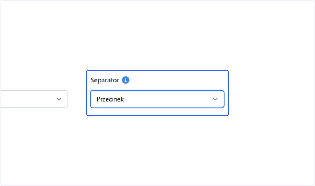 Określ również format separatora danych.