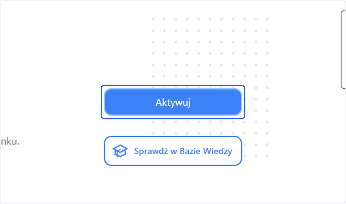 Włącz aplikację za pomocą przycisku 'Aktywuj'. Przy skorzystaniu z aplikacji importu ponownie, w tym miejscu pojawi się przycisk 'Uruchom', chyba, że w międzyczasie odinstalujesz aplikację.