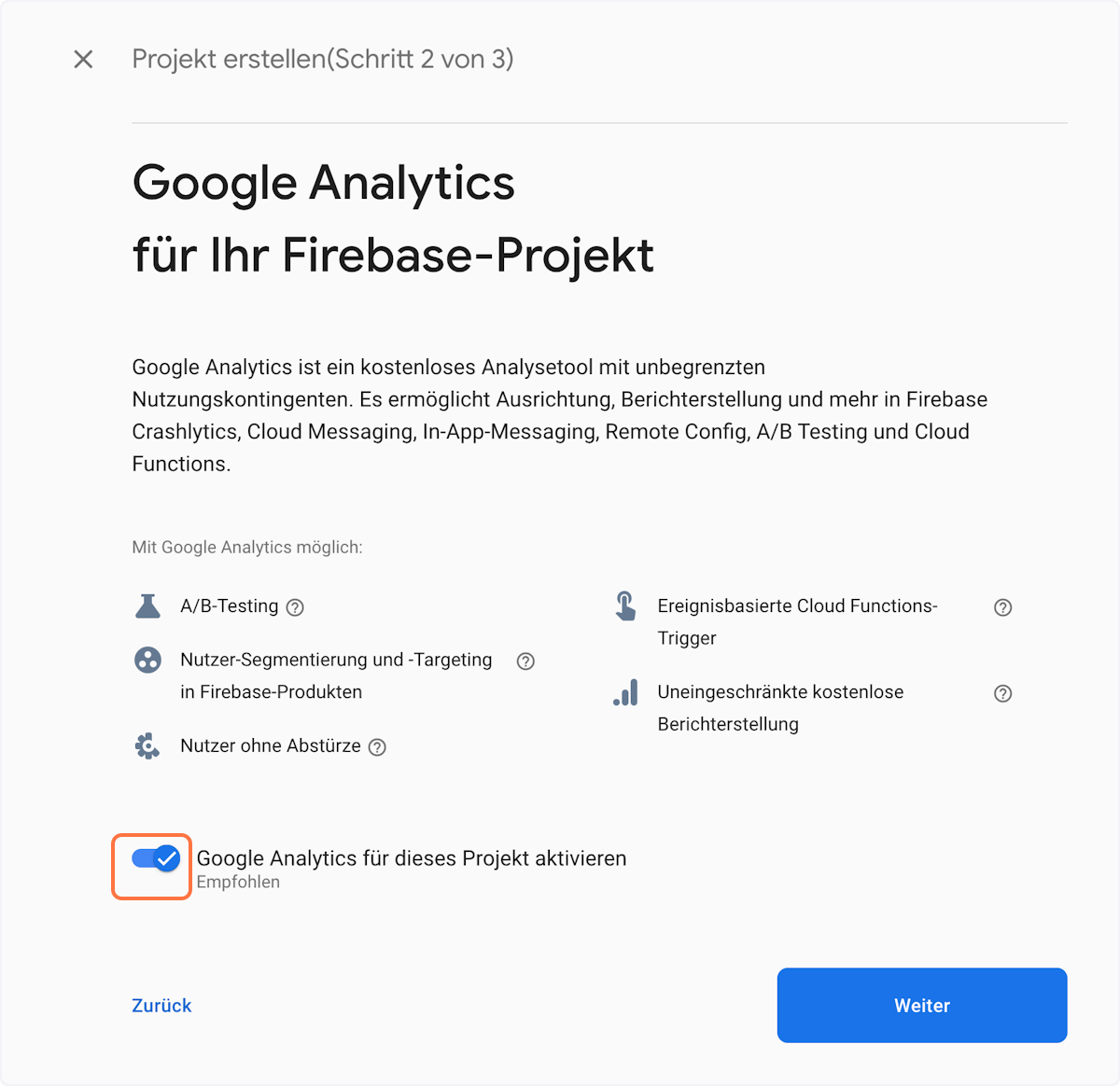 Enable Google Analytics