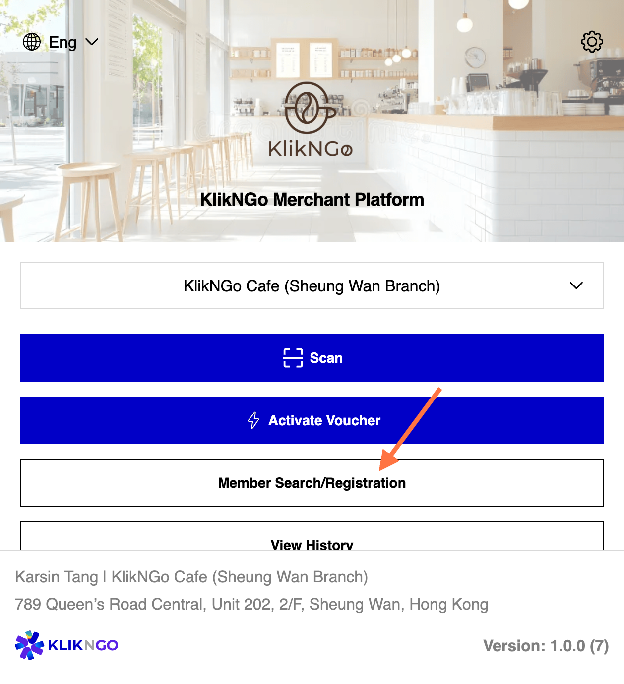 Click on Member Search/Registration
