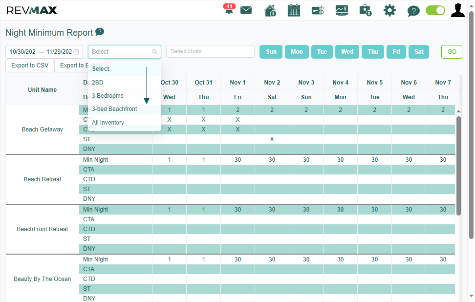 You can filter by Occupancy group
