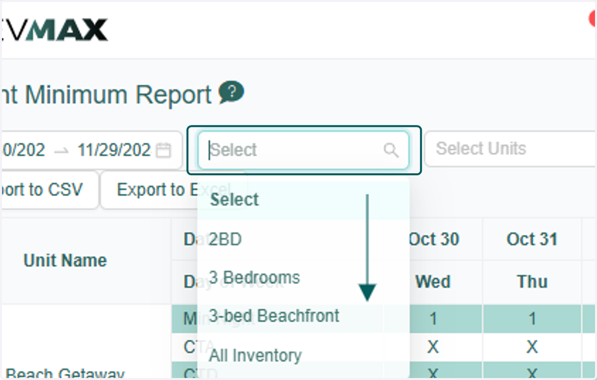 You can filter by Occupancy group