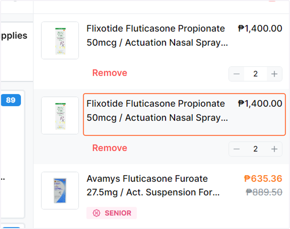 click on item you want to set as freebie