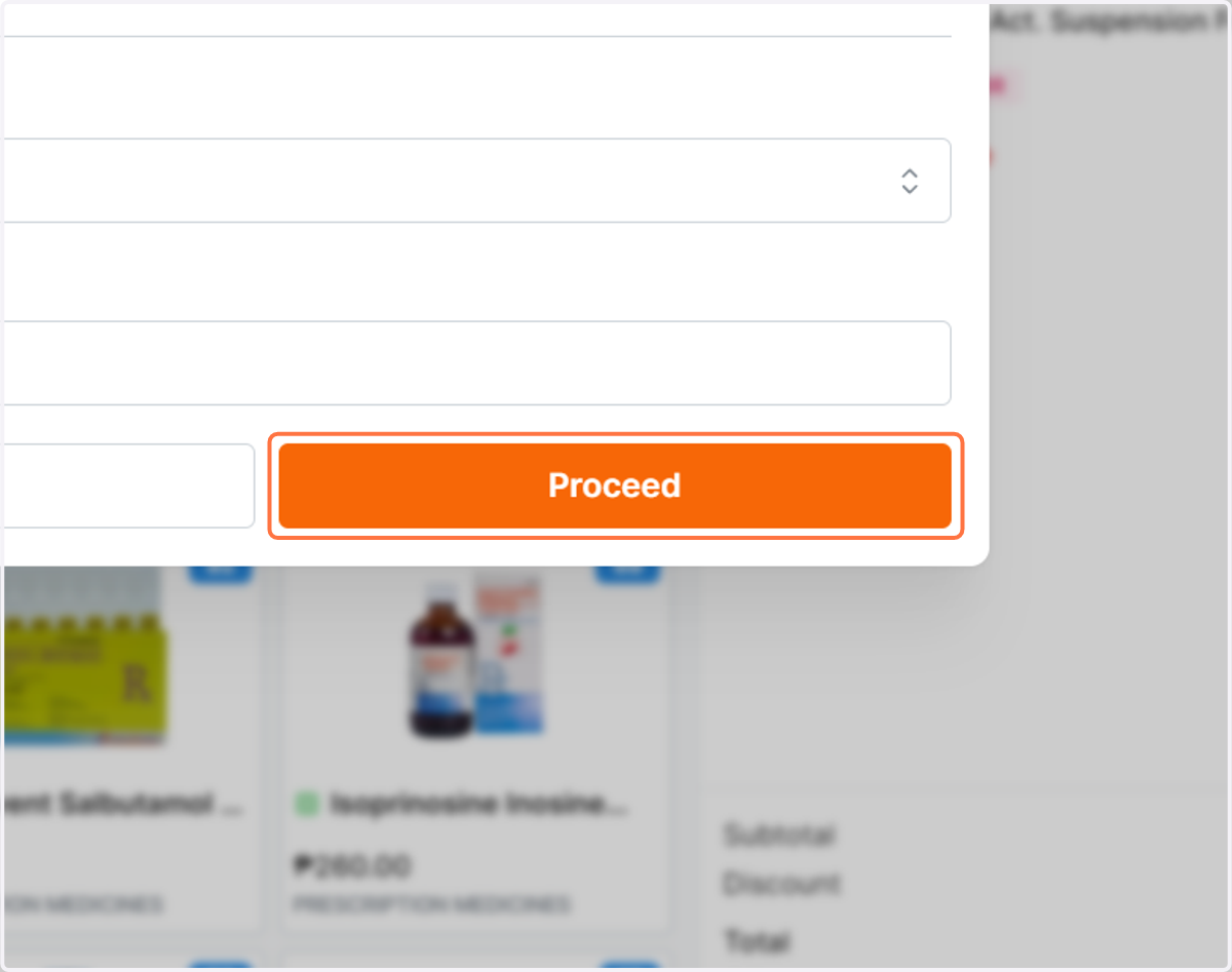 after adding the payment amount, click on proceed