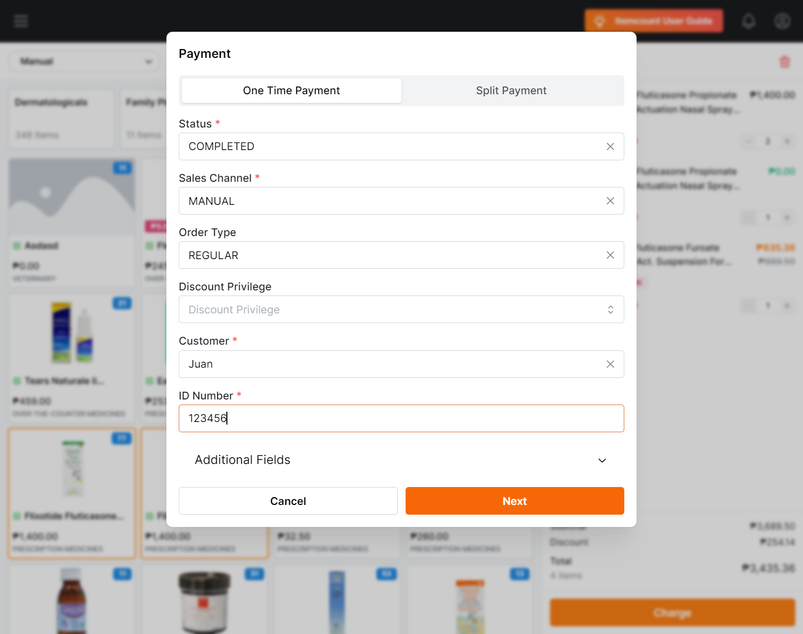 Click on Next to proceed in payment