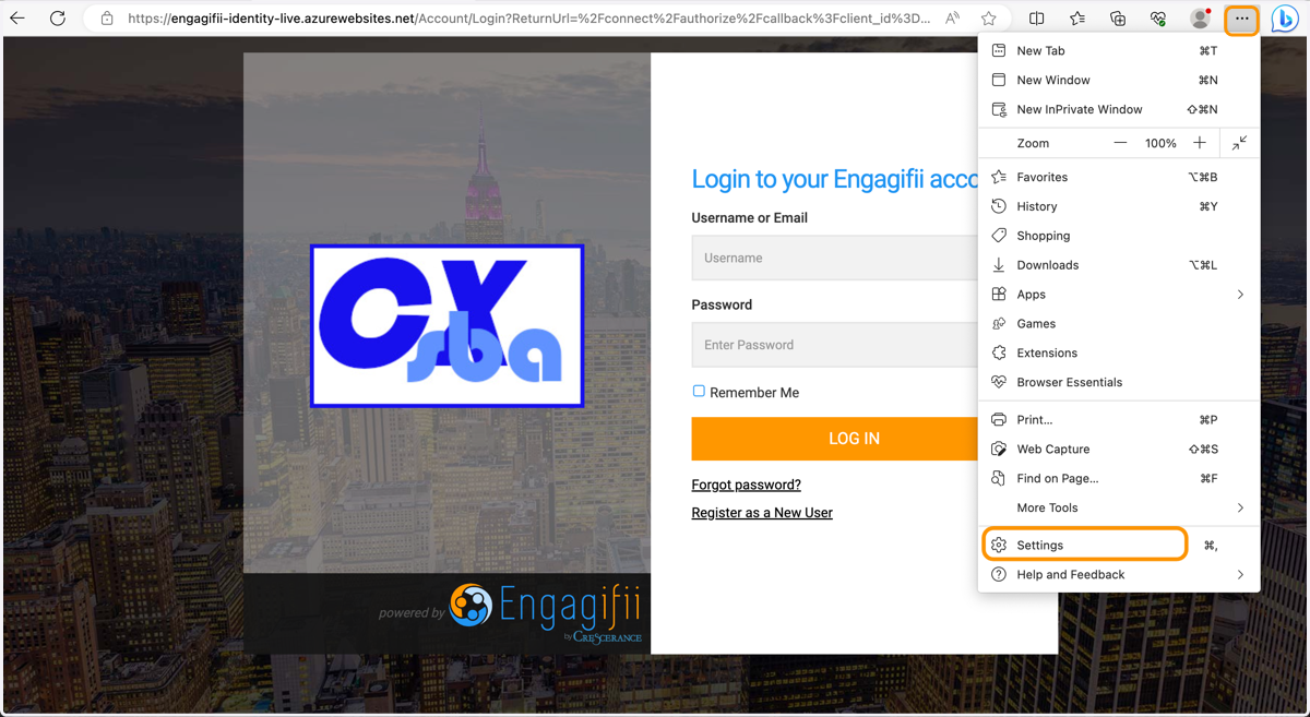 Click on the 3 dots at the top right of your browser window and then select Settings