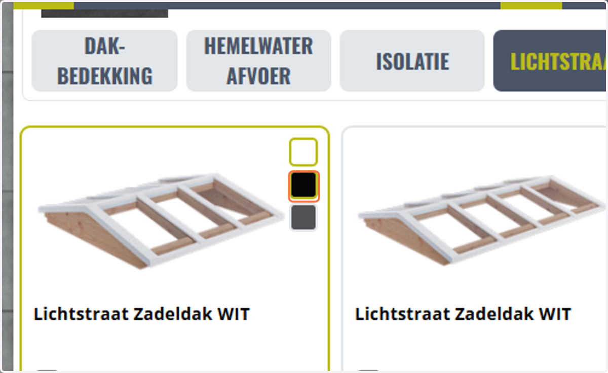 Lichtstraat keuze