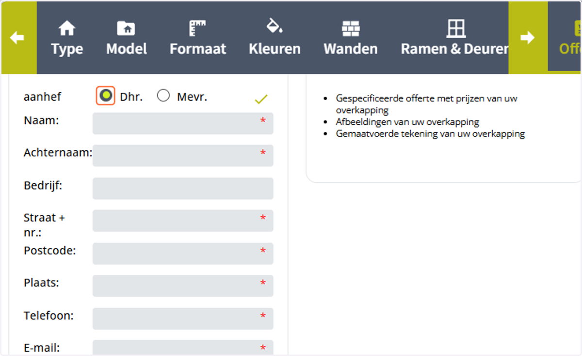Offerte opvraag