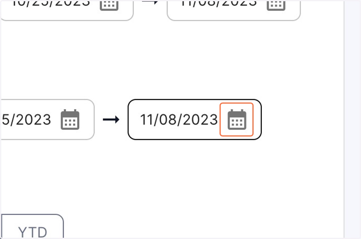 To generate a report covering a specific period, select the End date