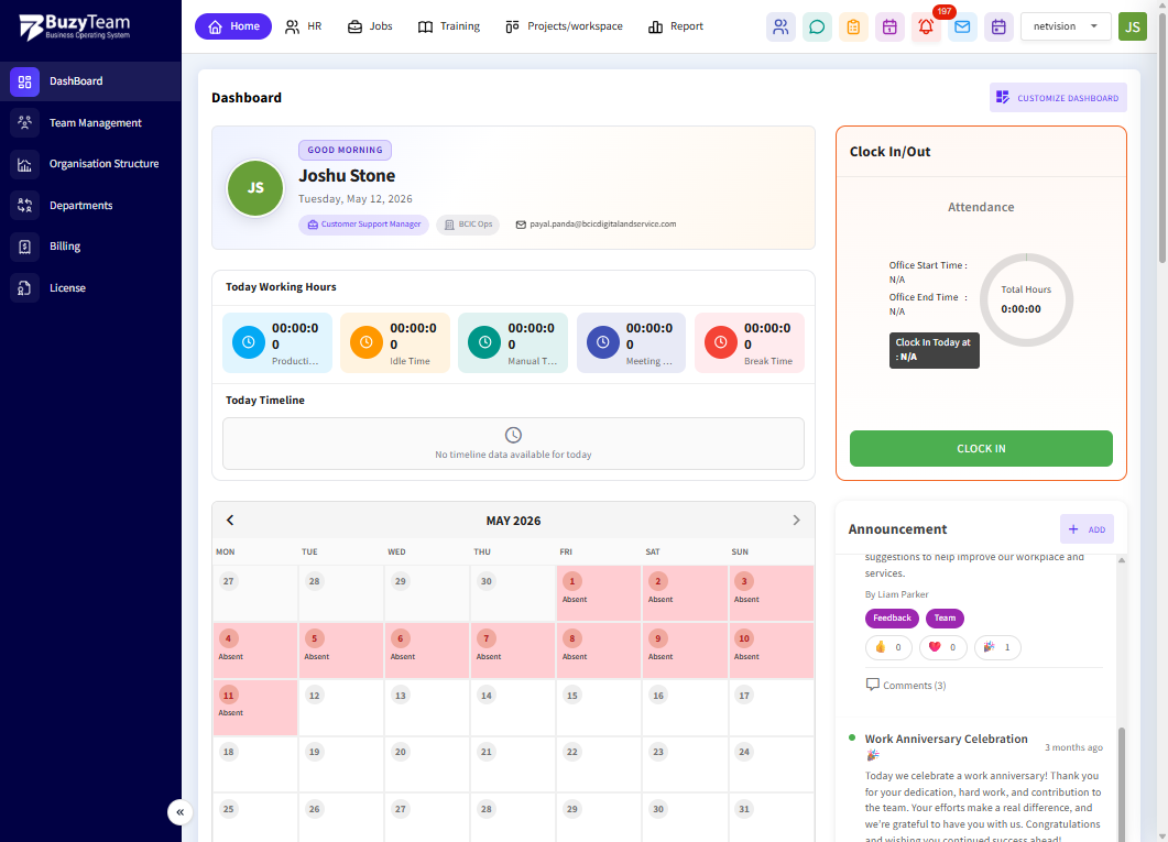 Working Hours Overview