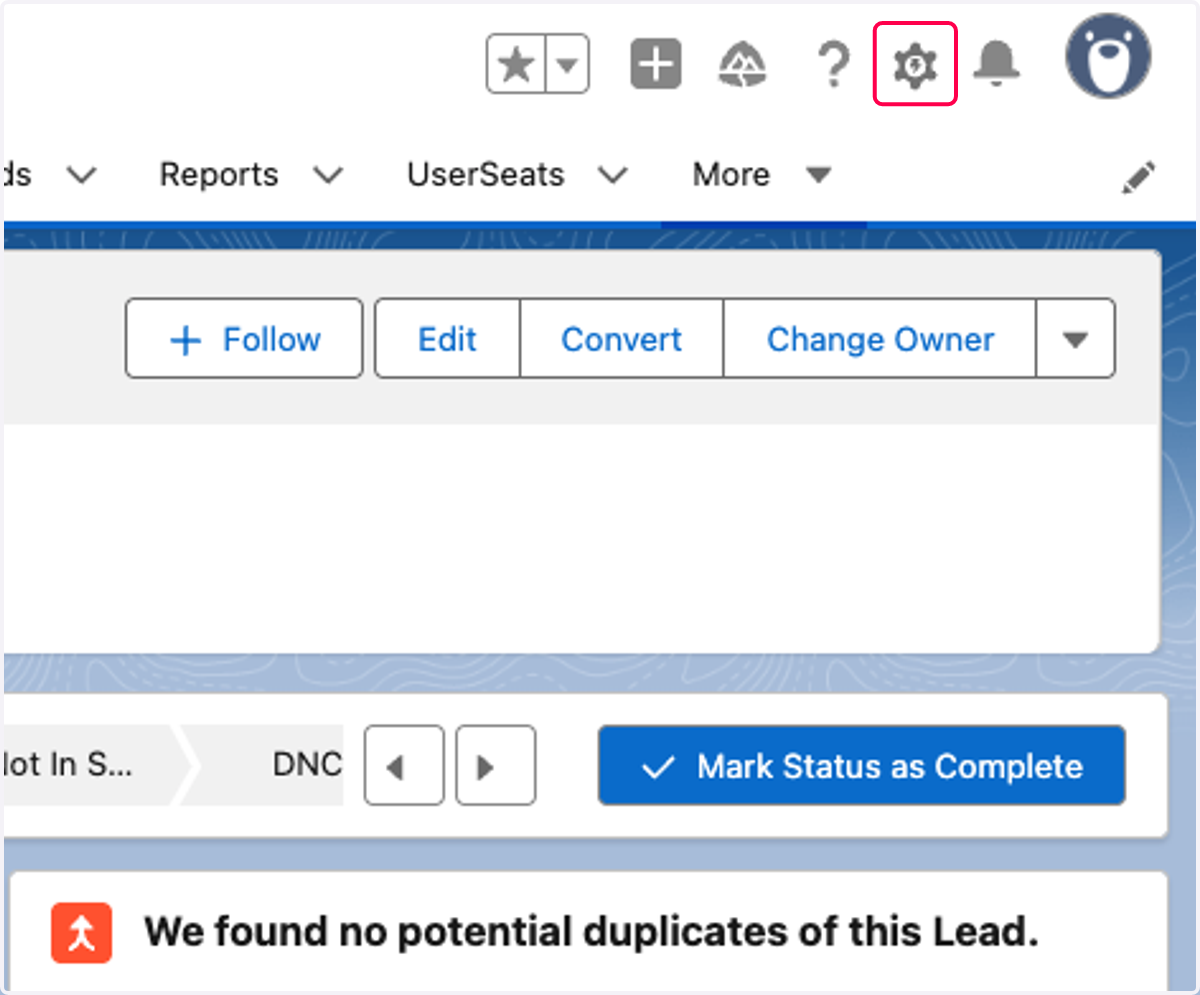 Click on Setup