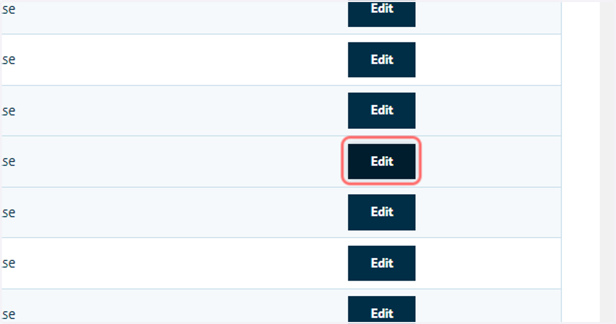 Click on Edit next to any Content Page