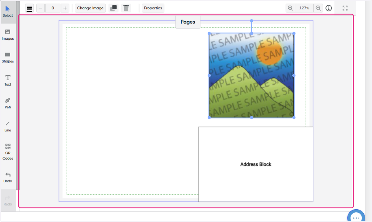 Drag and drop the image element to the correct spot in your design