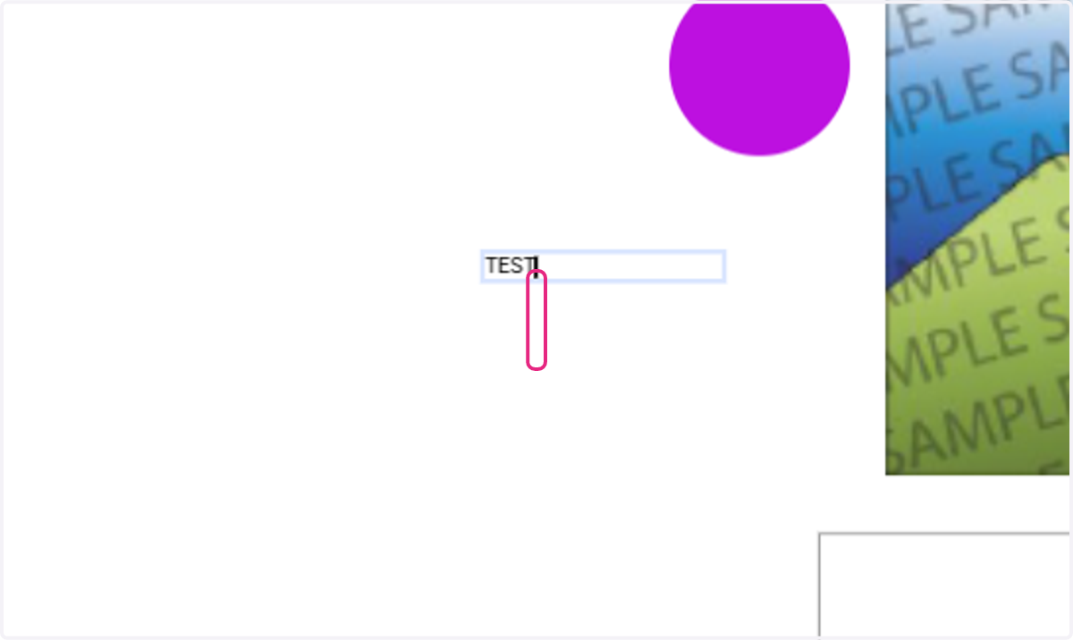 Type in the designed text