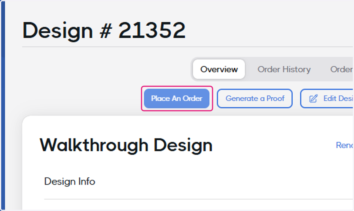 Success! You may now place an order using this design by clicking on Place an Order