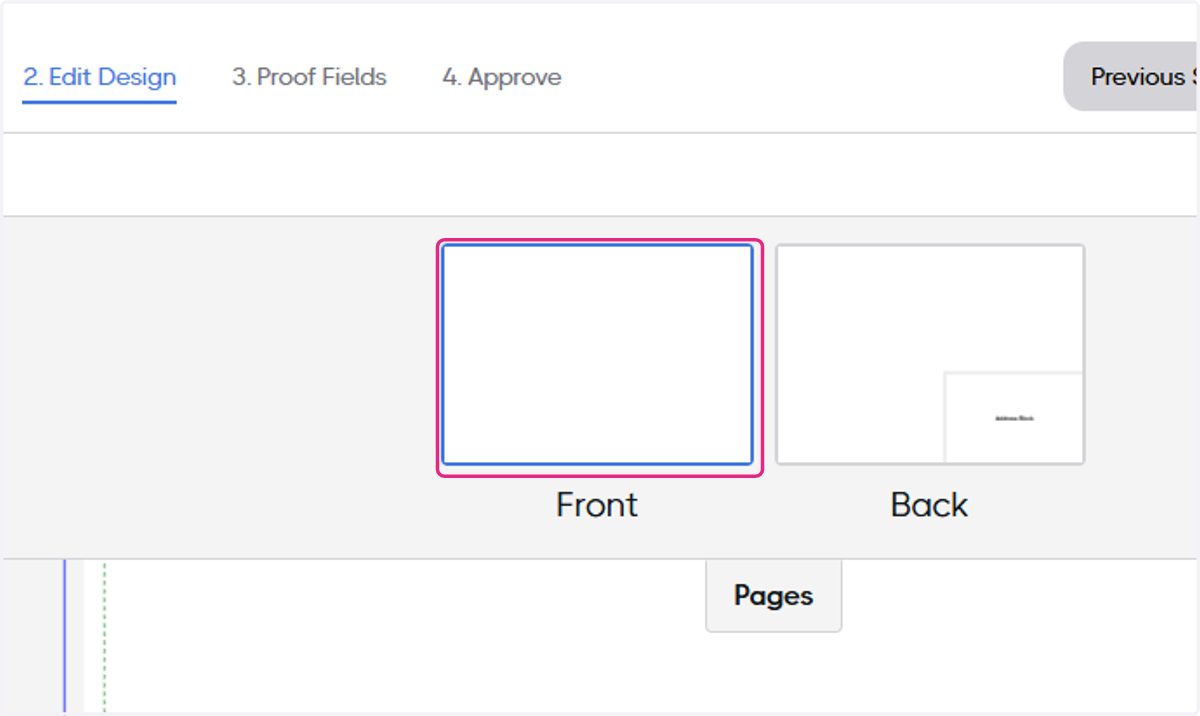 You may switch between the pages (or front and back)