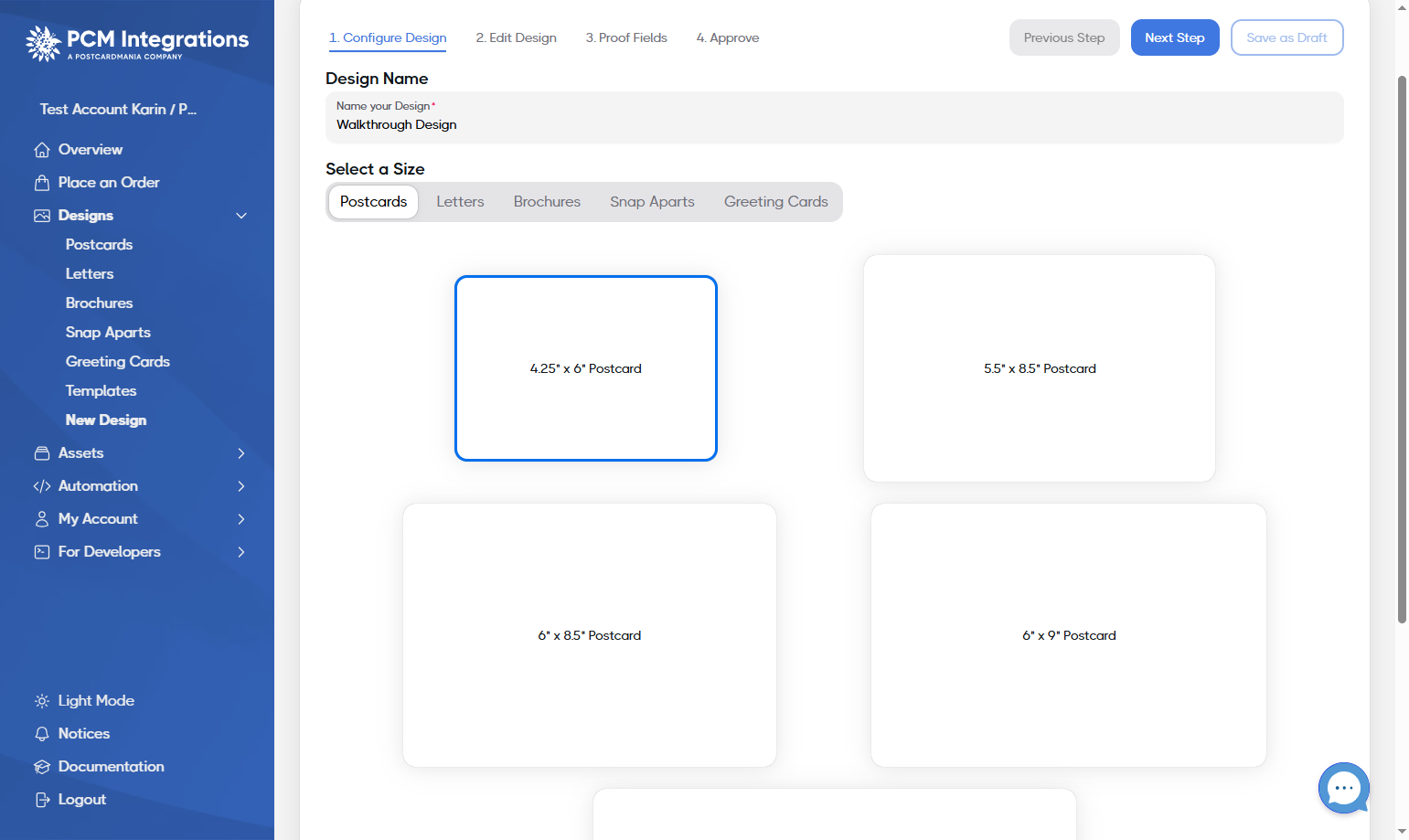 Choose a size for your design
